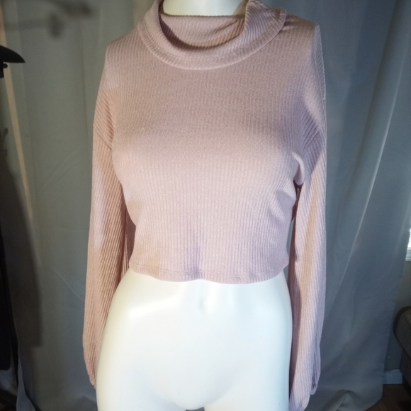 HYFVE Tops - HYFVE Pink Cropped Long Sleeve Hoodie